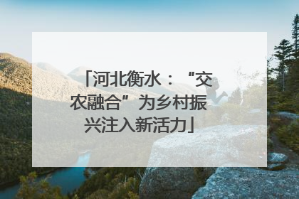 河北衡水：“交农融合”为乡村振兴注入新活力