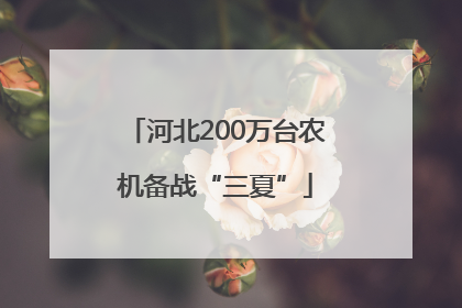 河北200万台农机备战“三夏”