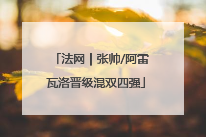法网｜张帅/阿雷瓦洛晋级混双四强