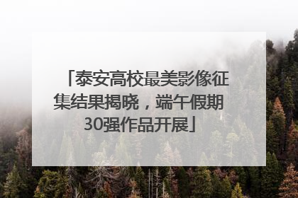 泰安高校最美影像征集结果揭晓，端午假期30强作品开展