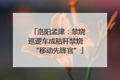 洛阳孟津：禁烧巡逻车成秸秆禁烧“移动先锋官”