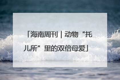 海南周刊｜动物“托儿所”里的双倍母爱