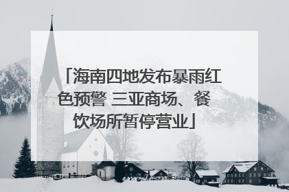 海南四地发布暴雨红色预警 三亚商场、餐饮场所暂停营业
