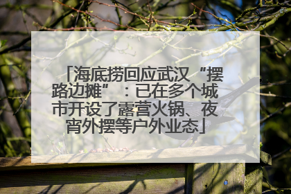海底捞回应武汉“摆路边摊”：已在多个城市开设了露营火锅、夜宵外摆等户外业态