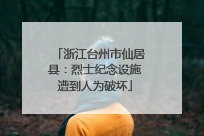 浙江台州市仙居县：烈士纪念设施遭到人为破坏