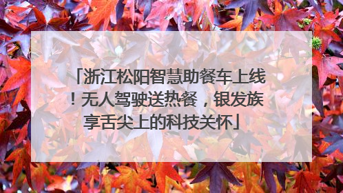 浙江松阳智慧助餐车上线！无人驾驶送热餐，银发族享舌尖上的科技关怀