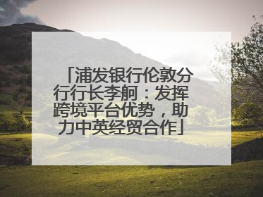 浦发银行伦敦分行行长李舸：发挥跨境平台优势，助力中英经贸合作