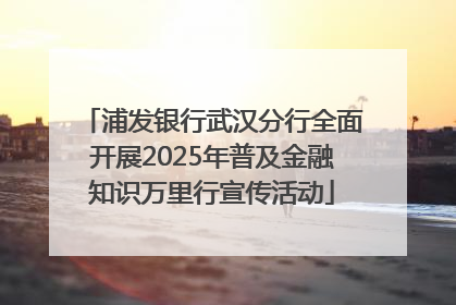 浦发银行武汉分行全面开展2025年普及金融知识万里行宣传活动