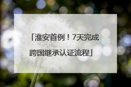 淮安首例！7天完成跨国继承认证流程