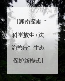 湖南探索“科学放生+法治善行”生态保护新模式
