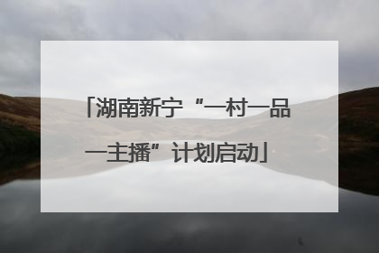 湖南新宁“一村一品一主播”计划启动