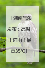 湖南气象发布：高温！阵雨！最高35℃