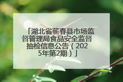 湖北省蕲春县市场监督管理局食品安全监督抽检信息公告（2025年第2期）