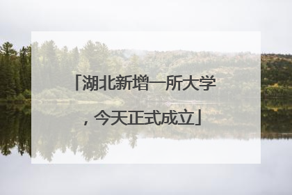 湖北新增一所大学，今天正式成立