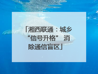 湘西联通：城乡“信号升格” 消除通信盲区