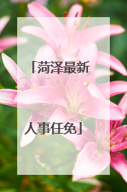 菏泽最新人事任免