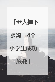 老人掉下水沟，4个小学生成功施救