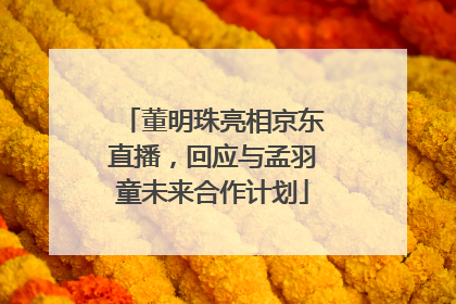 董明珠亮相京东直播，回应与孟羽童未来合作计划