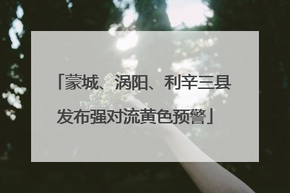 蒙城、涡阳、利辛三县发布强对流黄色预警