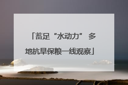 蓄足“水动力” 多地抗旱保粮一线观察