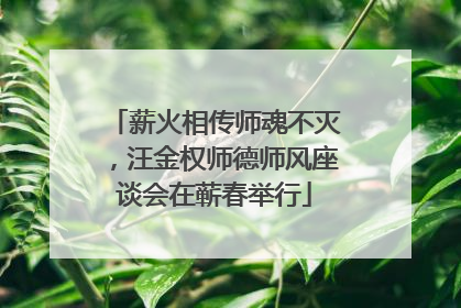 薪火相传师魂不灭，汪金权师德师风座谈会在蕲春举行