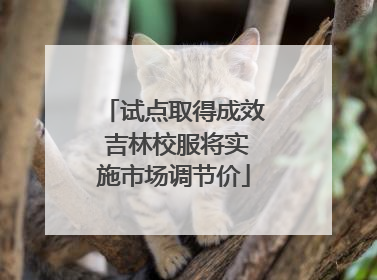 试点取得成效 吉林校服将实施市场调节价