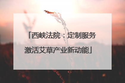 西峡法院：定制服务激活艾草产业新动能
