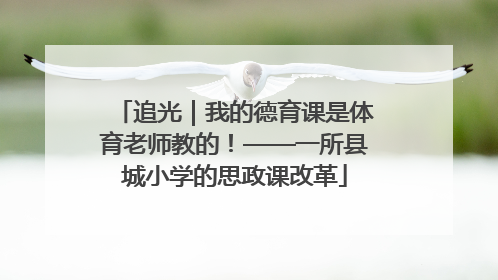 追光｜我的德育课是体育老师教的！——一所县城小学的思政课改革