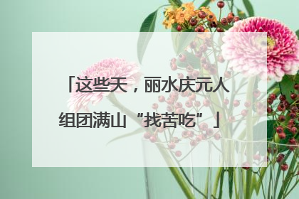 这些天，丽水庆元人组团满山“找苦吃”