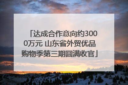 达成合作意向约3000万元 山东省外贸优品购物季第三期圆满收官