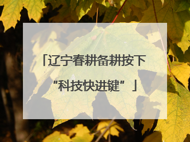 辽宁春耕备耕按下“科技快进键”