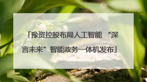 豫资控股布局人工智能 “深言未来”智能政务一体机发布