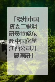 赣州市国资委二级调研员黄晓东赴中国化学江西公司开展调研