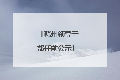 赣州领导干部任前公示