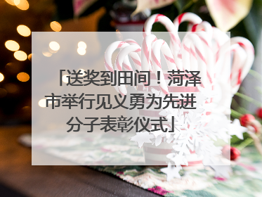 送奖到田间！菏泽市举行见义勇为先进分子表彰仪式