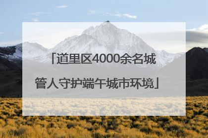道里区4000余名城管人守护端午城市环境