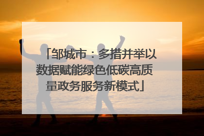 邹城市：多措并举以数据赋能绿色低碳高质量政务服务新模式