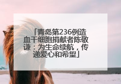 青岛第236例造血干细胞捐献者陈敬谦：为生命续航，传递爱心和希望