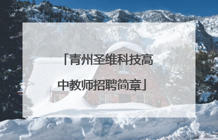 青州圣维科技高中教师招聘简章