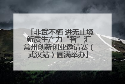 非武不栖 进无止境 新质生产力“智”汇常州创新创业邀请赛（武汉站）圆满举办