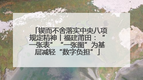 锲而不舍落实中央八项规定精神丨福建莆田：“一张表”“一张图”为基层减轻“数字负担”