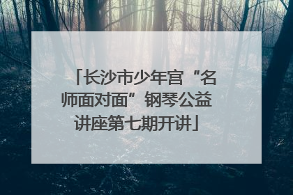 长沙市少年宫“名师面对面”钢琴公益讲座第七期开讲