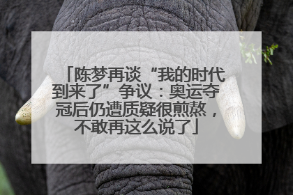 陈梦再谈“我的时代到来了”争议：奥运夺冠后仍遭质疑很煎熬，不敢再这么说了