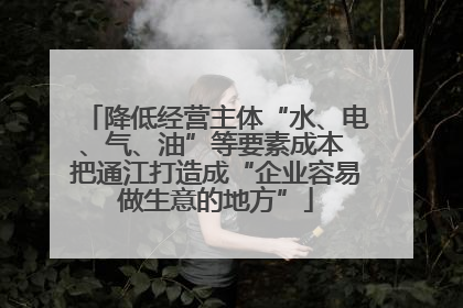 降低经营主体“水、电、气、油”等要素成本 把通江打造成“企业容易做生意的地方”