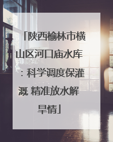 陕西榆林市横山区河口庙水库：科学调度保灌溉 精准放水解旱情