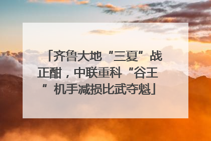齐鲁大地“三夏”战正酣，中联重科“谷王”机手减损比武夺魁