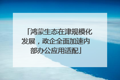 鸿蒙生态在津规模化发展，政企全面加速内部办公应用适配
