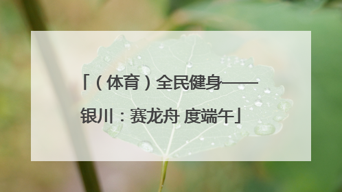 （体育）全民健身——银川：赛龙舟 度端午