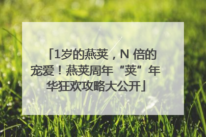 1岁的燕荚，N 倍的宠爱！燕荚周年“荚”年华狂欢攻略大公开