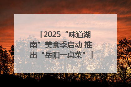 2025“味道湖南”美食季启动 推出“岳阳一桌菜”